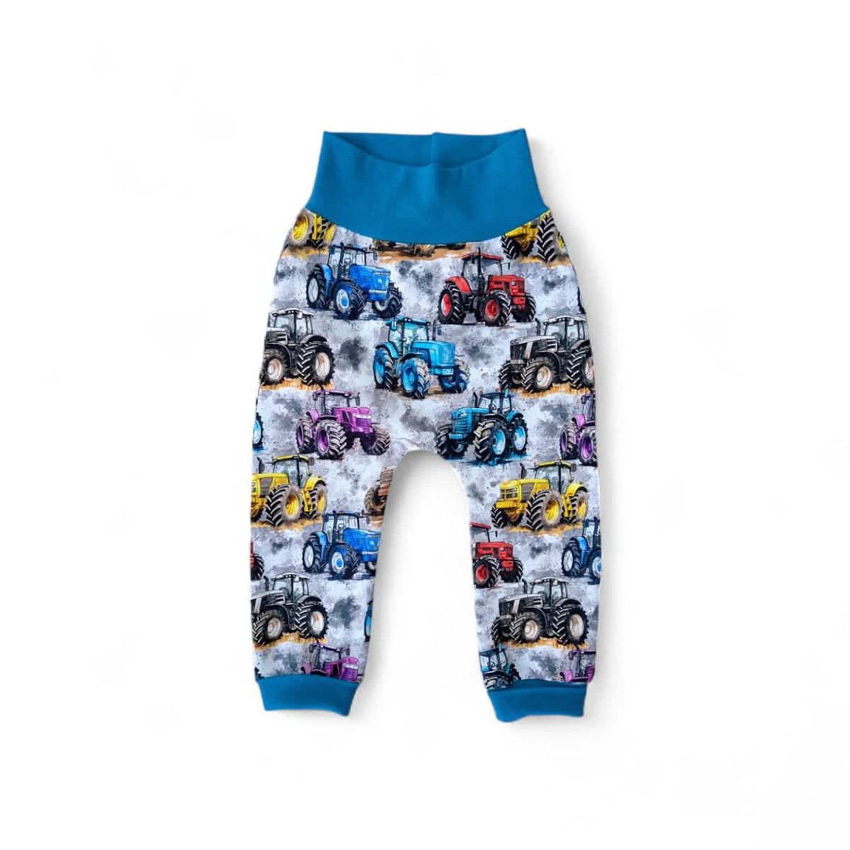 Bukse Fargerike traktorer med blåpetrol ribb