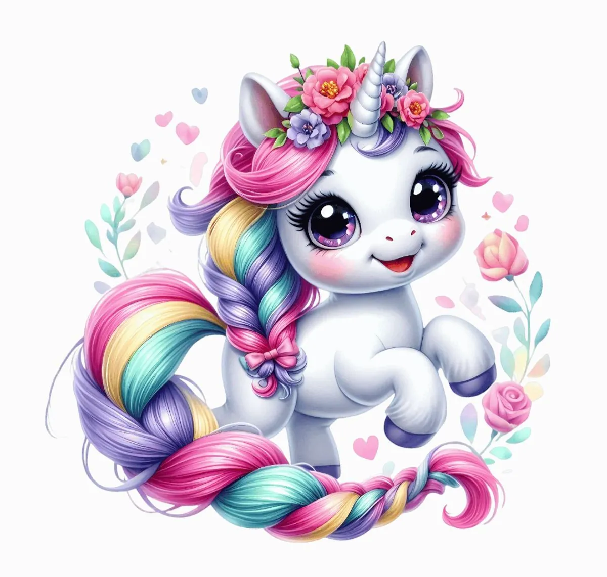 Enhjørning 30 - DTF Strykemerke