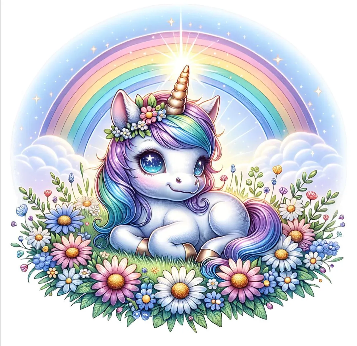 Enhjørning 11- DTF Strykemerke